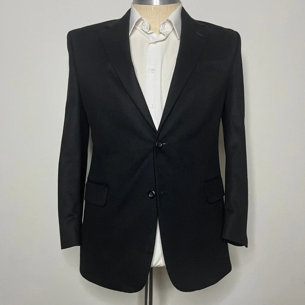 JOS. A. BANK Black Blazer 41R 100%‎ Cashmere Mens Sport Coat Two Button